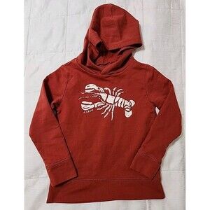 Crewcuts Boy's Lobster Sweatshirt Size Small 6-7 J.Crew Graphic Hoodie Red